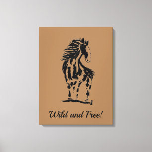 Wilde en vrije paardenbont (glanzend) canvas afdruk