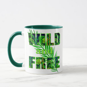Wilde en Vrije Woordkunst met Oerwouden Planten Mok