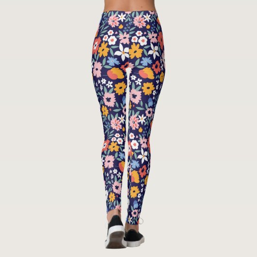 Wilde en vrije zomerbloemen leggings (Achterkant)