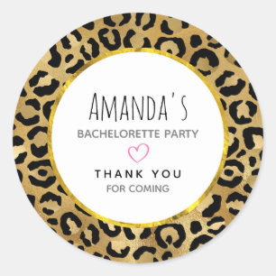 Wilde & Exotische Luipaardprint Patroon Bacheloret Ronde Sticker