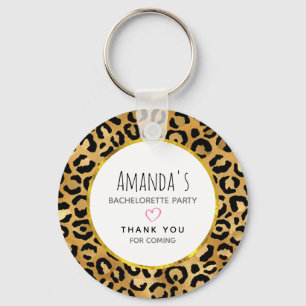 Wilde & Exotische Luipaardprint Patroon Meisjesuit Sleutelhanger