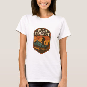 Wilde Feministische Retro Natuur Wandel Empowermen T-shirt