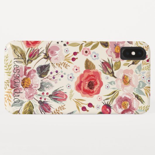 Wilde Floral Pattern Name Girl Case-Mate iPhone Case (Achterkant (horizontaal))