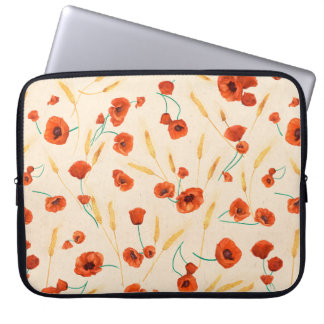 Wilde florale naadloos patroon op een lichte achte laptop sleeve