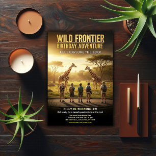 Wilde Frontier Zoo Verjaardagsfeestje Kaart