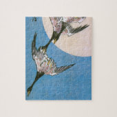 Wilde ganzen vliegen naar beneden over maan, Hiros Legpuzzel (Verticaal)