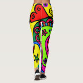 Wilde, gedurfde, heldere Abstracte psychedelische  Leggings (Achterkant)