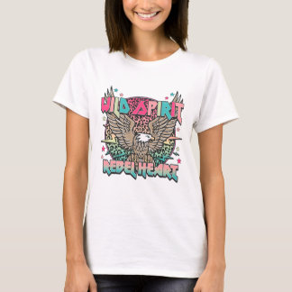 Wilde Geest Rebellenhart Adelaar Retro 80s Grafisc T-shirt