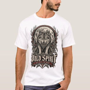 Wilde Geest Wolf Gotische Vintage Maan Kunst T-shirt