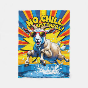 Wilde Geit Zomer Retro Poolsplash Fleece Deken