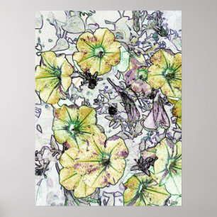 Wilde Gele Bloemen van Lina 2013 Poster