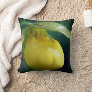 Wilde Gele Dame Slipper Orchid Sluiten Kussen