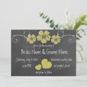 Wilde gele rozen Chalkboard Weddenschap Kaart (Staand voorkant)