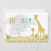 Wilde Giraffe Baby shower uitnodigen Kaart (Voorkant)