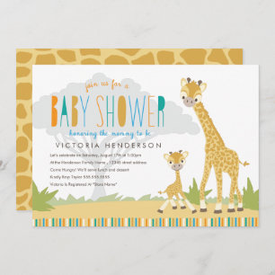 Wilde Giraffe Baby shower uitnodigen Kaart