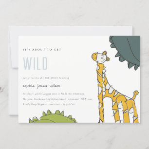 Wilde Giraffe Kind elke zondag uitnodigen Bedankkaart
