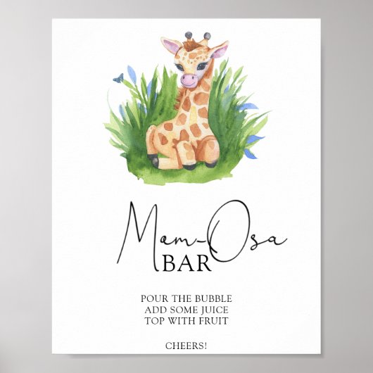 Wilde Giraffe - Moeder-osa bar Poster (Voorkant)