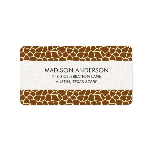 Wilde Giraffe Pattern Animal Print Etiket (Voorkant)