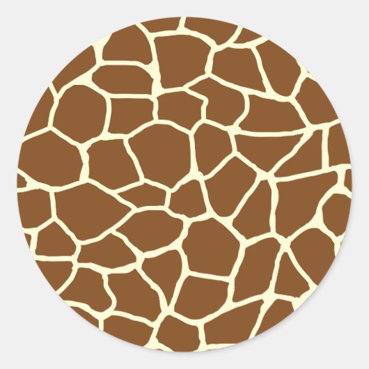 Wilde Giraffe Pattern Animal Print Ronde Sticker (Voorkant)