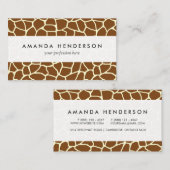 Wilde Giraffe Pattern Animal Print Visitekaartje (Voorkant / Achterkant)