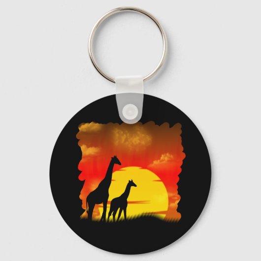 Wilde Giraffe Sleutelhanger (Voorkant)