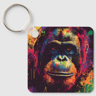 Wilde Graffiti Urban Jungle Gorilla Sleutelhanger