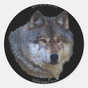 WILDE GRIJZE WOLF STICKERS