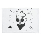 Wilde Guy - Verketst Man in zwart, wit en blauw Kussensloop (Voorkant)