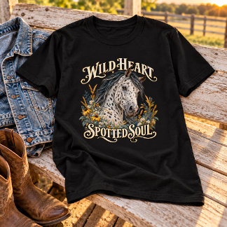 Wilde Hart Gespikkelde Ziel Appaloosa Paard T-shirt