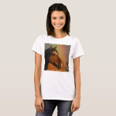 Wilde hengst, Gouden Licht en Regenboog T-shirt (Voorkant volledig)