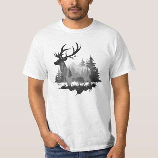 Wilde herten staan in het bos t-shirt (Voorkant)