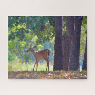Wilde herten wandelen in een Forest Art Puzzel