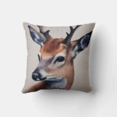 Wilde Hertenportret Waterverf Schilderij, Herten Kussen (Achterkant)