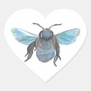 Wilde Houtbij in Vlucht Hart Sticker
