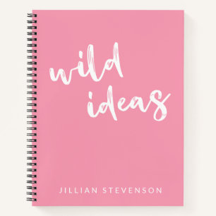 Wilde ideeën Fun Inspirerend gepersonaliseerd roze Notitieboek