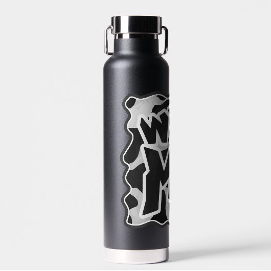 Wilde ik Black en White Animal Print Waterfles (Voorkant)