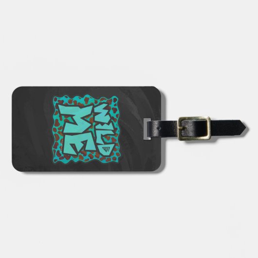 Wilde ik Dalmatian Brown en Blauwgroen design Bagagelabel (Voorkant horizontaal)