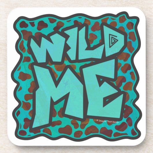 Wilde ik Dalmatian Brown en Blauwgroen design Onderzetter (Voorkant)