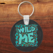 Wilde ik Dalmatian Brown en Blauwgroen design Sleutelhanger (Voorkant)