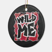 Wilde ik Snake Black en Red Print Keramisch Ornament (Links)