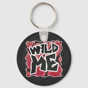 Wilde ik Snake Black en Red Print Sleutelhanger