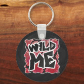Wilde ik Snake Black en Red Print Sleutelhanger (Voorkant)