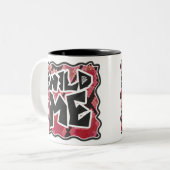 Wilde ik Snake Black en Red Print Tweekleurige Koffiemok (Voorkant links)