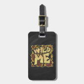 Wilde ik Snake Brown and Gold Print Bagagelabel (Voorkant verticaal)