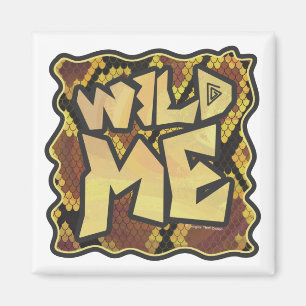 Wilde ik Snake Brown and Gold Print Magneet