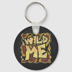 Wilde ik Snake Brown and Gold Print Sleutelhanger