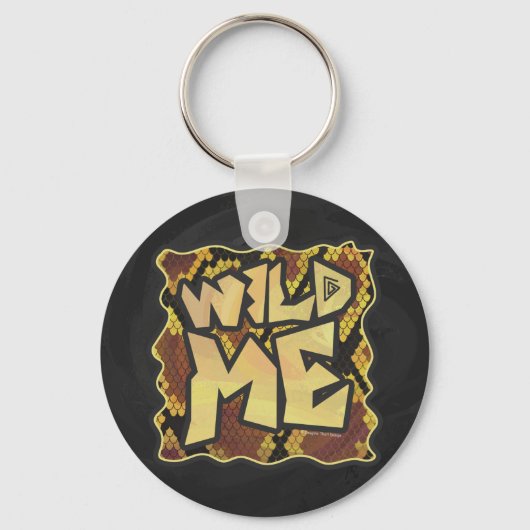 Wilde ik Snake Brown and Gold Print Sleutelhanger (Voorkant)