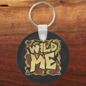 Wilde ik Snake Brown and Gold Print Sleutelhanger (Voorkant)