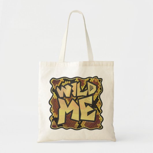 Wilde ik Snake Brown and Gold Print Tote Bag (Voorkant)
