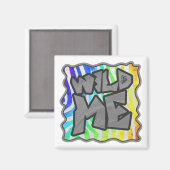 Wilde ik Zebra Regenboog en Witte Druk Magneet (Voorkant / Achterkant)